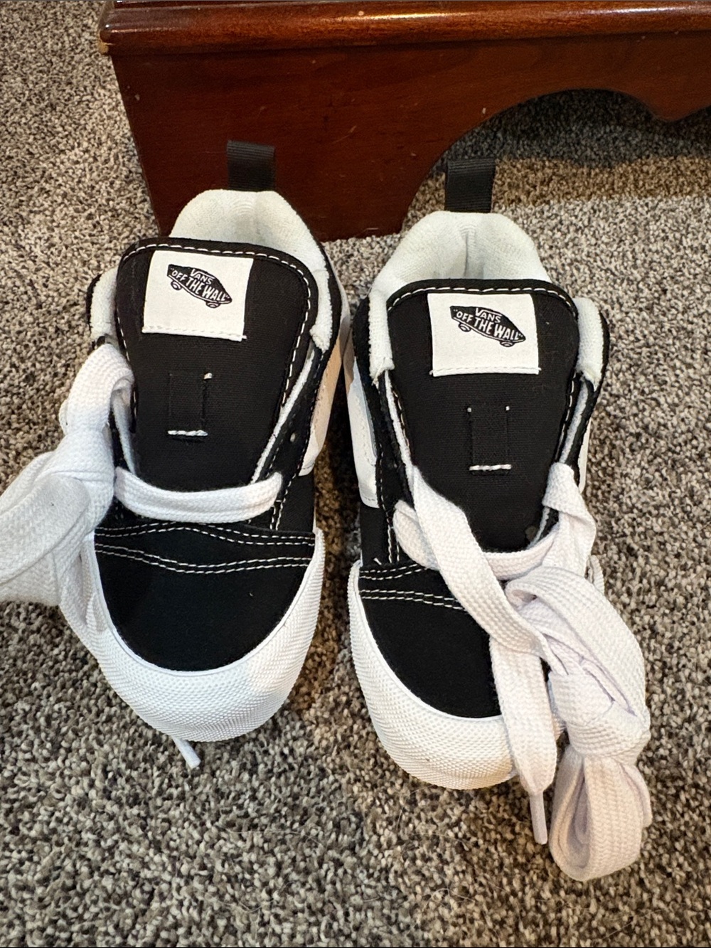 Vans Kids Black and White Low-Top Skate Sneakers